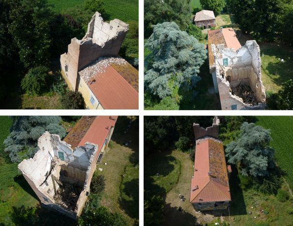 il complesso di Villa Pezzini dopo il sisma del 2012