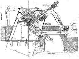 Schema di una turbina pelton