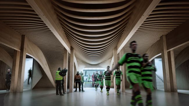Eco Park Stadium: lo stadio interamente in legno di Zaha Hadid Architects 2