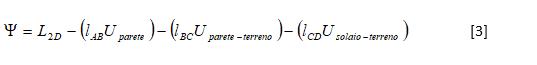 Formula per determinare il ponte termico controterra