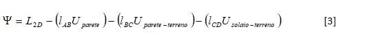 Formula per determinare il ponte termico controterra