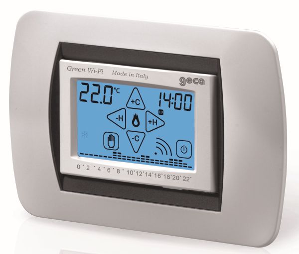 Cronotermostato da incasso Wi-Fi multiplacca Geca Green
