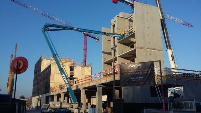 Cantiere del Moxy Hotel Di Linate realizzato da Wood Beton