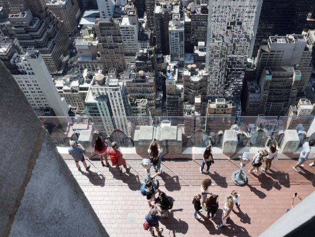 New York,Terrazzo panoramico sulla copertura del Rockefeller Centre