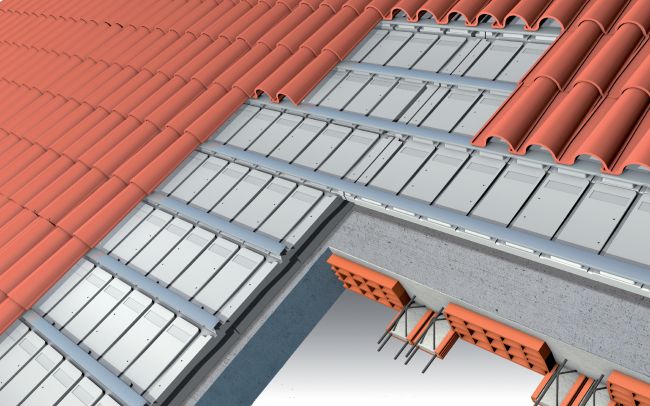 Isolamento per copertura a falda con tetto inclinato in laterocementoo alutech G di Isolconfort