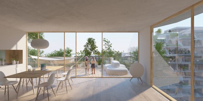 Appartamento con terrazza del nuovo edificio Sluishuis di Amsterdam