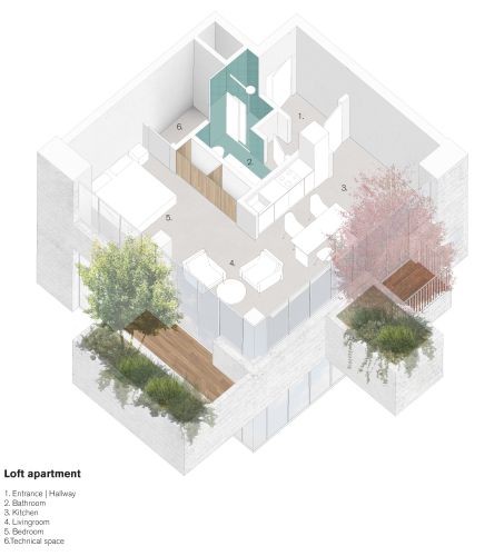 Pianta appartamento Trudo Vertical Forest a Eindhoven