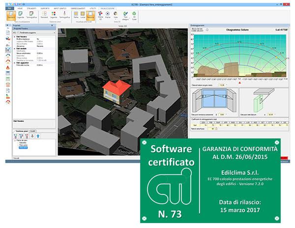 SOFTWARE EC700 di Edilclima per il CALCOLO PRESTAZIONI ENERGETICHE DEGLI EDIFICI