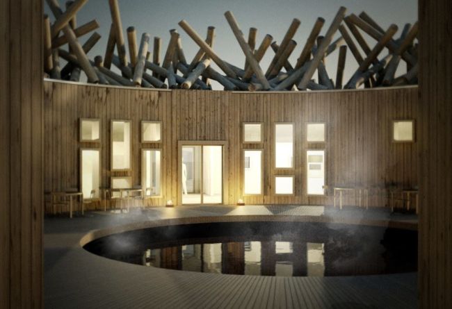 L'Artic Bath Hotel in Svezia costruito in legno e dalla forma circolare