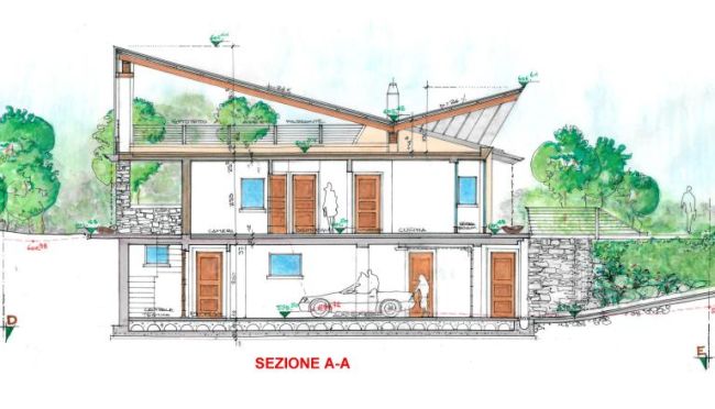 Sezione progetto casa passiva di Aosta vincitore concorso Viessmann 2017