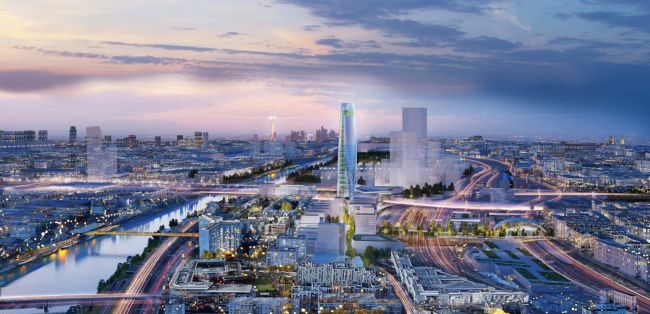 Vista dall'alto del nuovo grattacielo Charenton-Bercy che sorgerà a Parigi