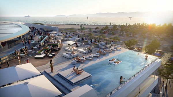 La piscina del nuovo stadio del Cagliari firmato Progetto CMR