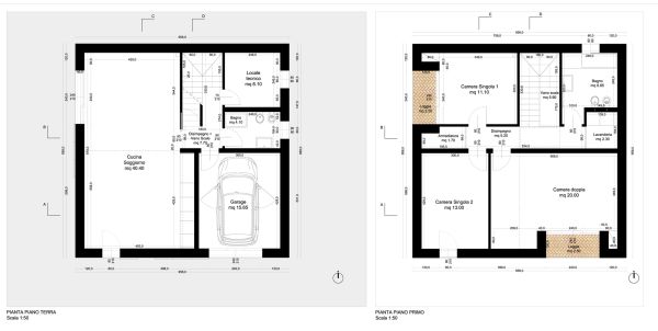 La pianta della casa realizzata in Paglia in provincia di Pisa