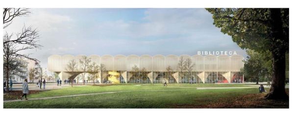 Rendering progetto vincitore nuova biblioteca lorenteggio