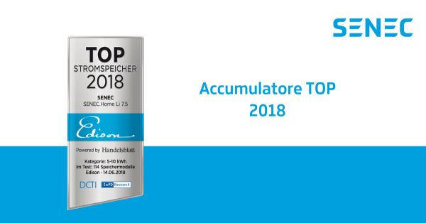 I sistemi di accumulo Senec vincono il riconoscimento accumulatori top 2018