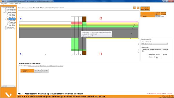 Simulazione tratta dal Software IRIS per soluzione ponti termici