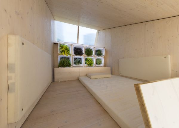 Gli interni del Modulo abitativo ecologico progettato dalla Yale University 