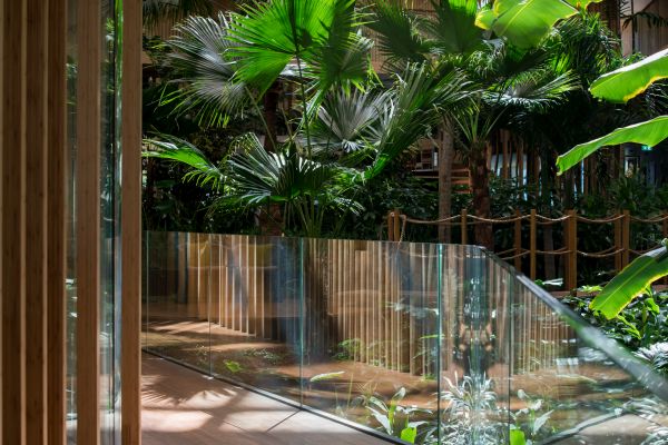 Il giardino tropicale situato all’interno dell'Hotel Jakarta di Amsterdam