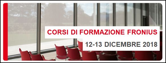 Due giorni di formazione Fronius a dicembre 2018