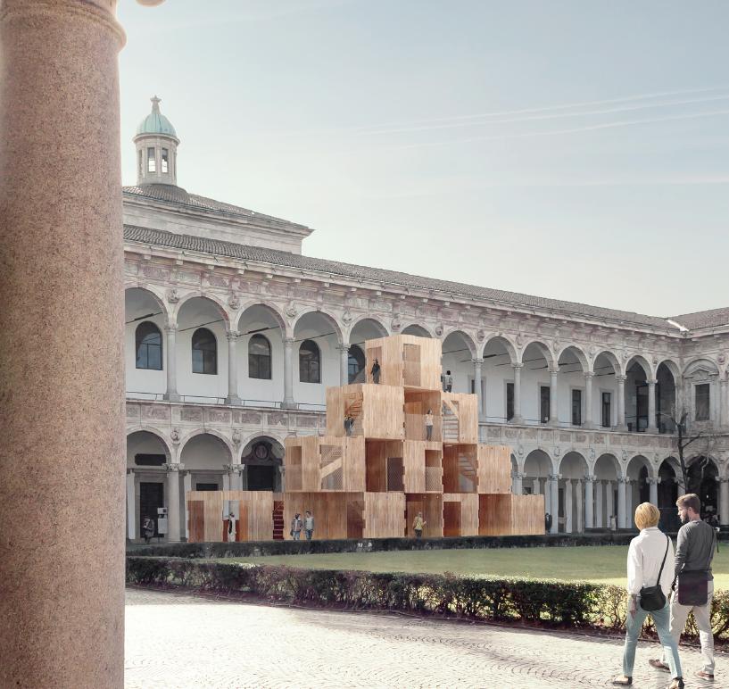 Multiply, installazione modulare a impatto ambientale zero, alla Statale di Milano per il fuori salone 
