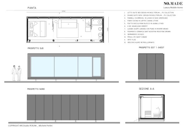 Disegni di No.Made modulo abitativo presente alla MDW 2019