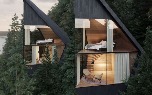 Casa sugli alberi nelle Dolomiti. Vista interno