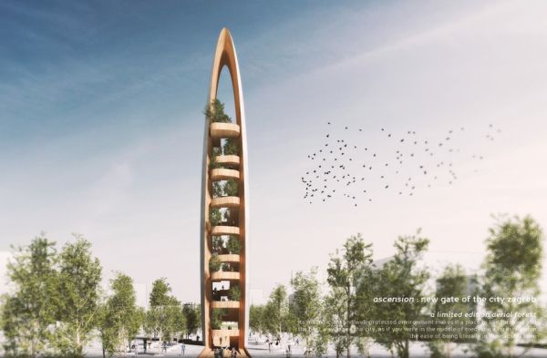 Ascension: la torre in legno di Zagabria con foresta verticale integrata