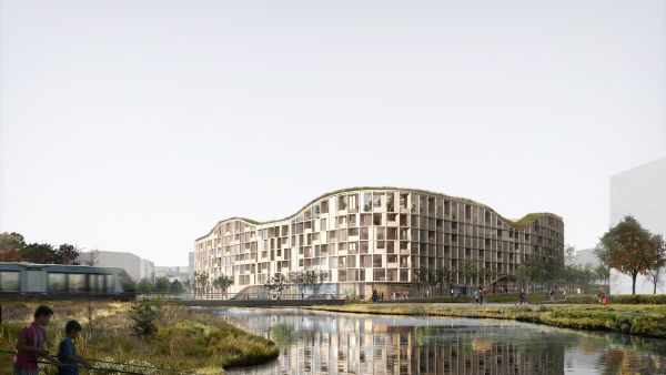 Prospetto del progetto Living Landscape vincitore del bando Reinventing Cities a Reykjavik