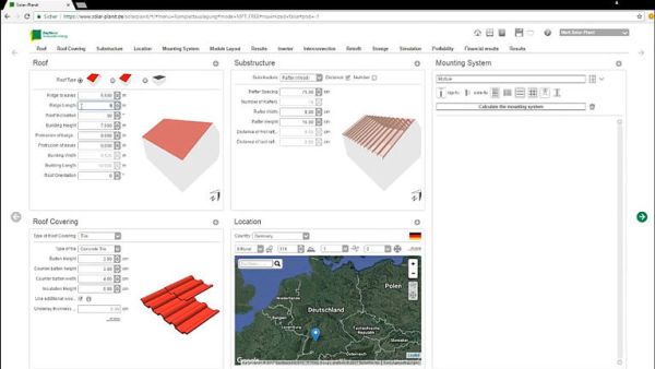 La configurazione dell’impianto FV con sistema novotegra con Solar-Planit 