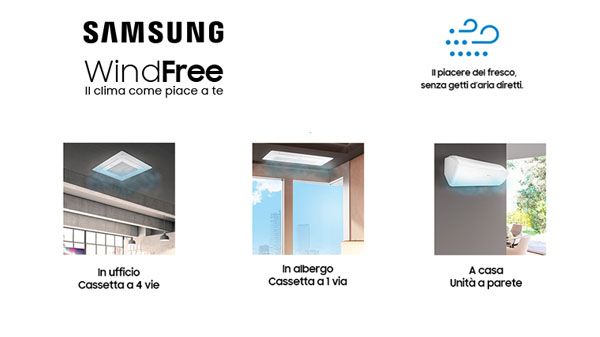 climatizzatore Samsung WindFree, addio ai getti diretti di aria condizionata