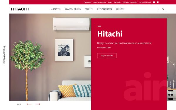 Il nuovo sito di Hitachi, semplice e intuitivo