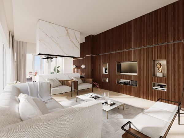 Torre Milano: concept spazi interni, living room