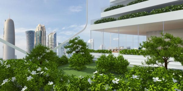 Vertical city: La città verticale sull’acqua. Aree verdi e giardini verticali