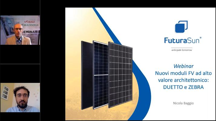Nicola Baggio presenta le caratteristiche del modulo fotovoltaico Zebra