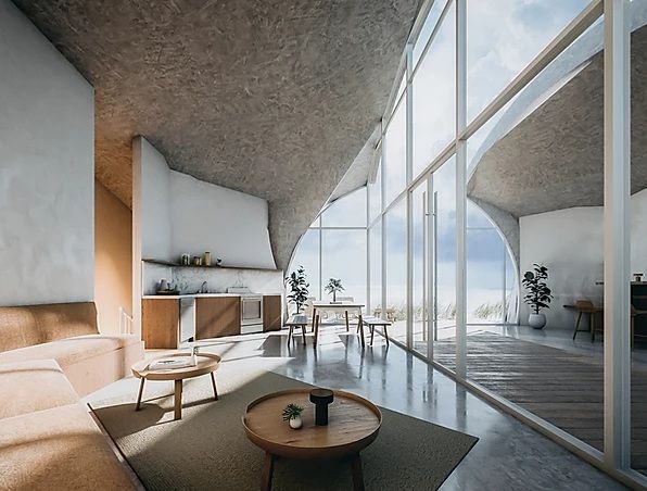 Dune House, vista interna