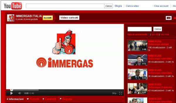 Immergas è anche su YouTube 1