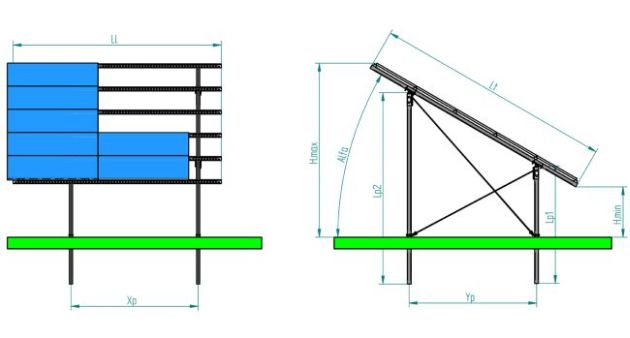 Modello ZENITH PLUS, sistema per pensiline e serre fotovoltaiche 5