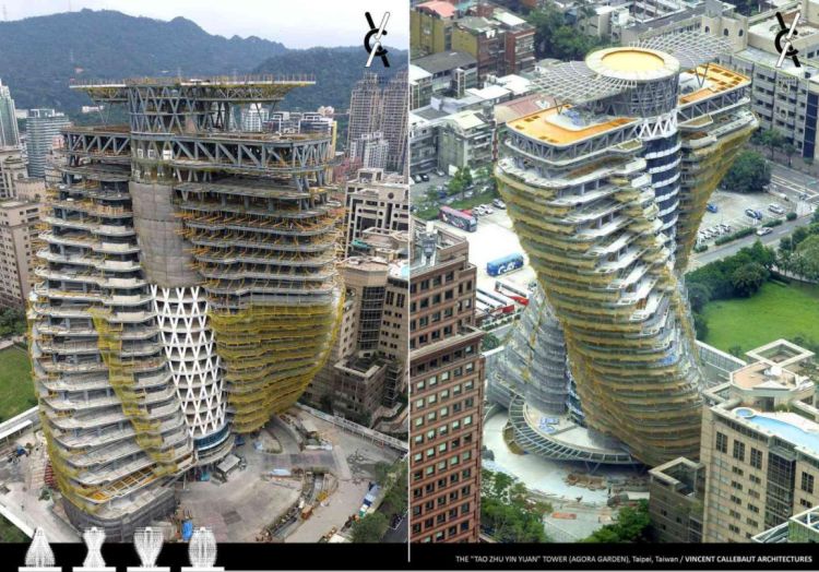 Tao Zhu Yin Yuan Tower: una foresta che assorbe anidride carbonica