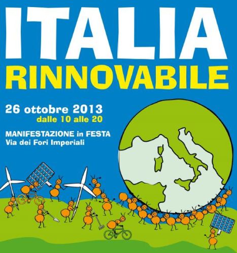 Manifestazione delle rinnovabili a Roma