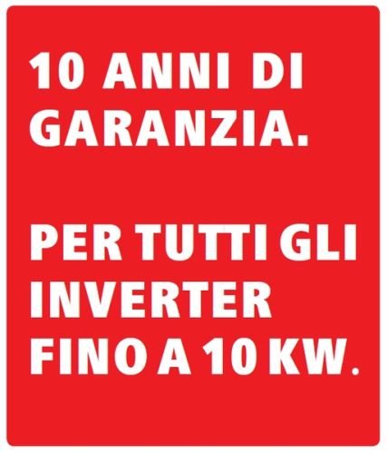 5 anni di garanzia gratis per gli inverter fino a 10 kW