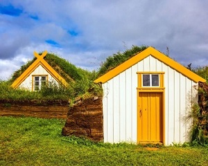 Case ecologiche islandesi con tetto verde