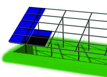 Modello ZENITH PLUS, sistema per pensiline e serre fotovoltaiche