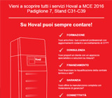 Vieni a scoprire tutti i servizi Hoval a MCE 2016