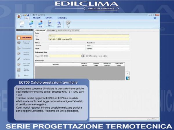 EC700 Calcolo prestazioni termiche dell’edificio