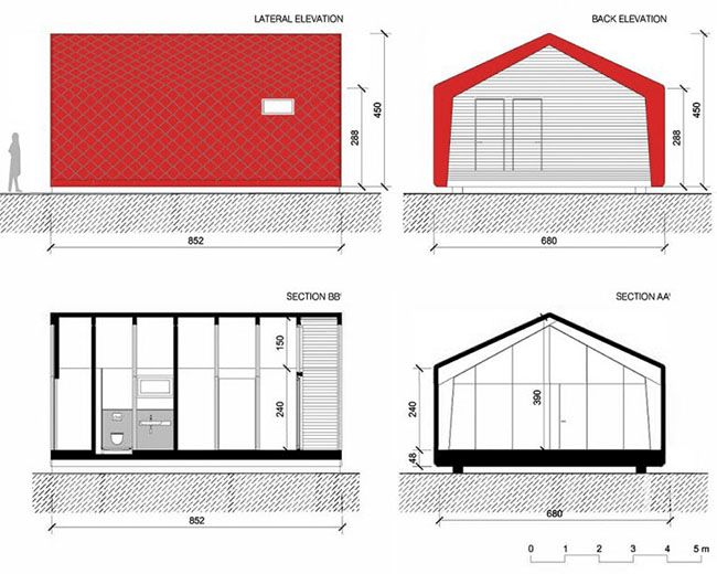 Frame Home: piante e sezioni