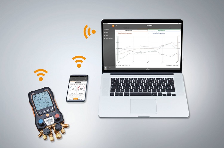 testo 557s: manifold digitale smart con blocco valvole a 4 vie