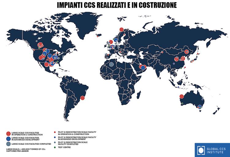 Carbon Capture and storage: impianti realizzati e in costruzione