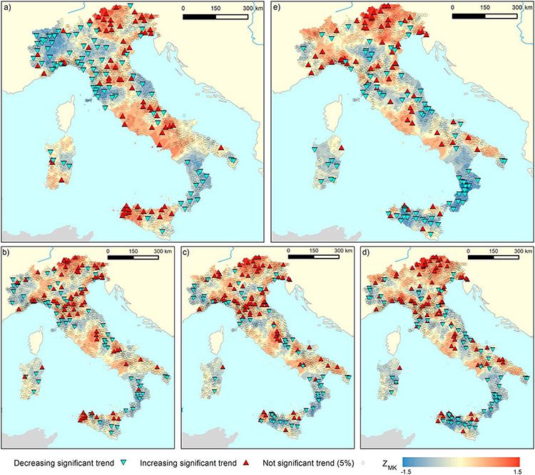 Analisi pluviometri in Italia