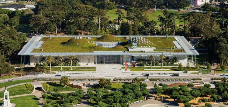 California Academy Of Sciences by Renzo Piano con green roof