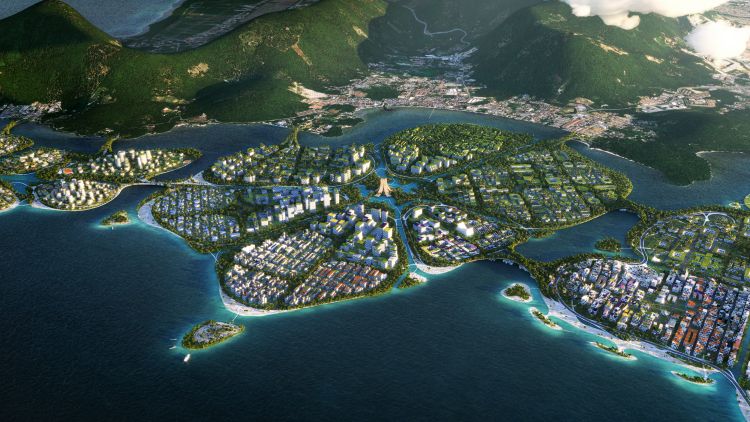 L'isola artificiale Mangroves nell'ambito del progetto BiodiverCity a Penang, in Malesia 